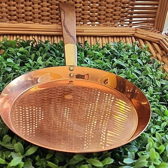Vintage Mid Century Modern Copper Pan Rosewood Handle - Picture 2 of 12